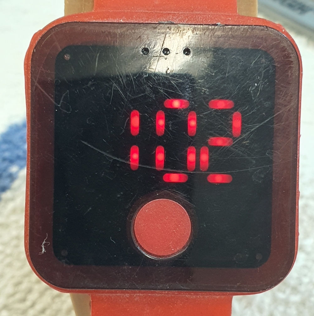 10/$20 Red Silicone 1 Touch Digital Unisex Watch